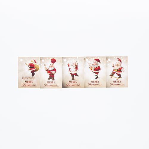 Edition Colibri Gift Tags for christmas approx. 2 x 3 inches, 5 Funny Santa Designs 5 Pieces Each, Brown, 52mm x 74mm - Image 2