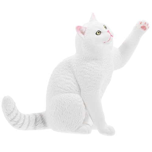 Kisangel Realistic British Shorthair Cat Figurine Desktop Decor Cute Model