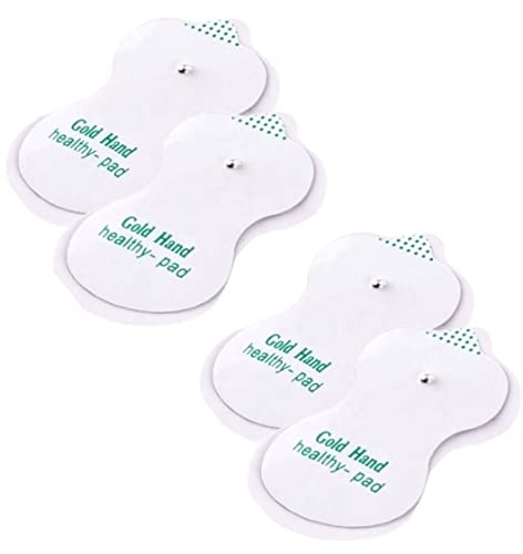 Image of TENS Machine Replacement Pads - 4-Pack Electrodes for Pain Relief, Reusable Gel Pads for TENS Therapy Units, Compatible with Most TENS Machines (GOLD HAND (80mm * 55mm))