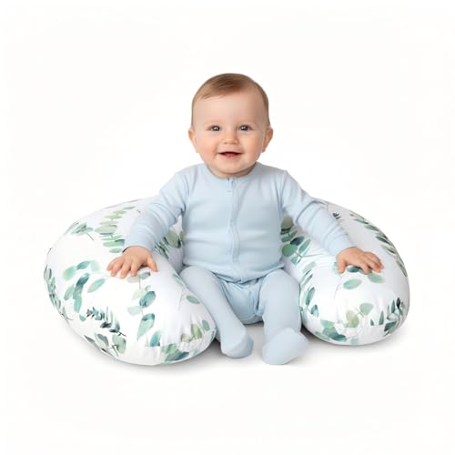 Little Grape Land Stillkissen klein für Baby | Mikrofaser-Polyester | Mit abnehmbarem, waschbarem Kissenbezug, Blättermuster, Oeko-TEX Standard 100