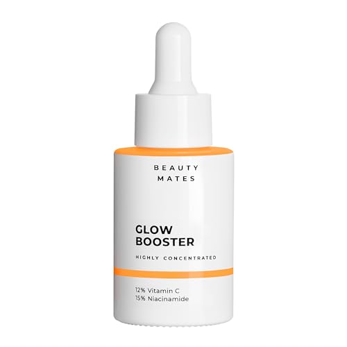 Glow Booster (30ml) - tono de piel radiante y uniforme - reduce las manchas de pigmentación - hidratante altamente concentrado con 12% de vitamina C y 15% de niacinamida - vegano - por Beauty Mates