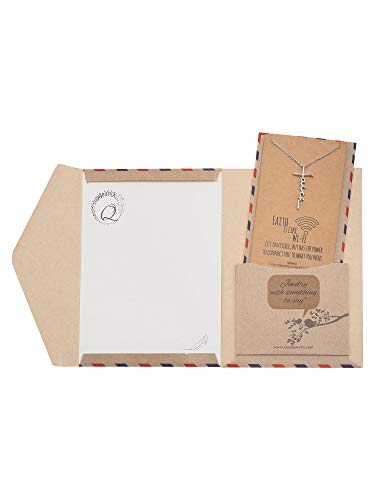 quan jewelry WiFi Faith Charm, Religious Jewelry, Virtual Thanksgiving Gift Ideas, Inspirational Jewelry with Greeting Card (Silver Tone)