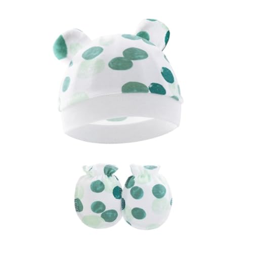 Soft Breathable Baby Hat and Mittens Set for Newborns Cotton Comfortable Fetal Caps Gentle Protections for 0-6 Months