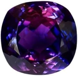 19 Ct Natural Color Changing Alexandrite Stone Cushion Cut Faceted Certified Loose Gemstone for Jewellery Making