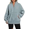 AUTOMET Women’s Half Zip Oversized Sweatshirts Fleece Long Sleeve Hoodies Casual Sweaters with Pockerts