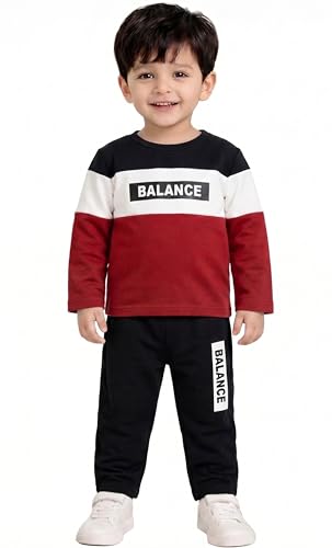 Image of Kids Dress for Boys | Printed Round Neck Full Sleeve T-Shirt and Pant Clothing Set for Baby Boys