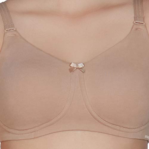 Image of Amante Women's Essential Comfort Non-Padded Non-Wired Full Coverage T-Shirt Bra | Seamless Cotton Blend | Moisture-Wicking Fabric | All-Day Support Bra
