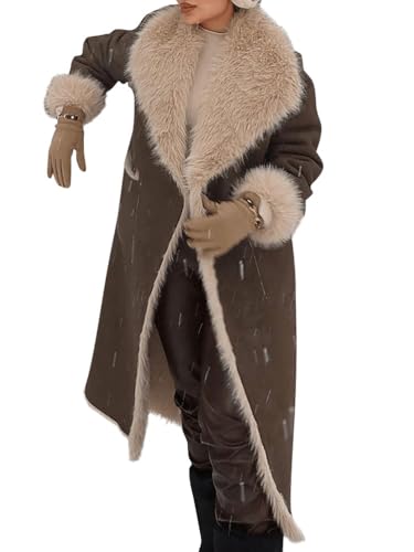 ORANDESIGNE Donna Cappotto Reversibile in Pile Teddy Retrò Patchwork Revers Cappotto Larghi Invernale Caldo B Bianco M