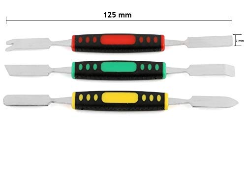 Image of PagKis 12 PCs Repair Tool Set - ESD Safe Tweezers, Nylon ESD Spudgers, Dual End Metal Spudgers and Triangular Openers