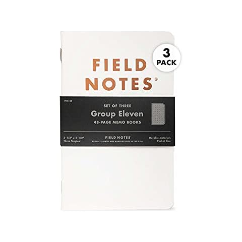 Field Notes: Group Eleven Edition - 3 Pack - Dot-Graph Paper Memo Books - 3.5 x 5.5 Inch - 48 Pages Cover