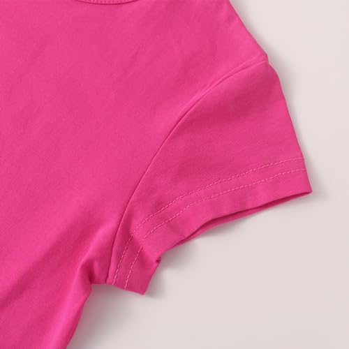 Image of Noomelfish Girls Short Sleeve Crop Tops Kids Summer Dance Cropped T-Shirts (5-14 Years)
