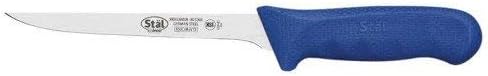 Winco Cuchillo de deshuesado de acero alemán de grado comercial de 6 pulgadas, estrecho, azul