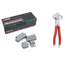 CKAuto MC-Series Coated 0.25oz -1.0oz Lead Clip on Wheel Weight Assortments, 25Pcs/ Style, Total 100Pcs/Box, W/Wheel Weight Hammer Tool