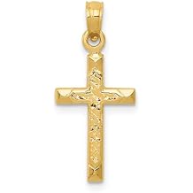 Diamond2Deal 10k Yellow Gold Cross Pendant L- 24 mm W- 10 mm