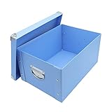 GUOZI Collapsible Storage Box, Decorative Memory Box with Lid & Metal Reinforced Corners, Cardboard File Bin with Handles, Organizer Gift Box for Keepsake Toy Photos Office Nursery Wardrobe Bookshelf