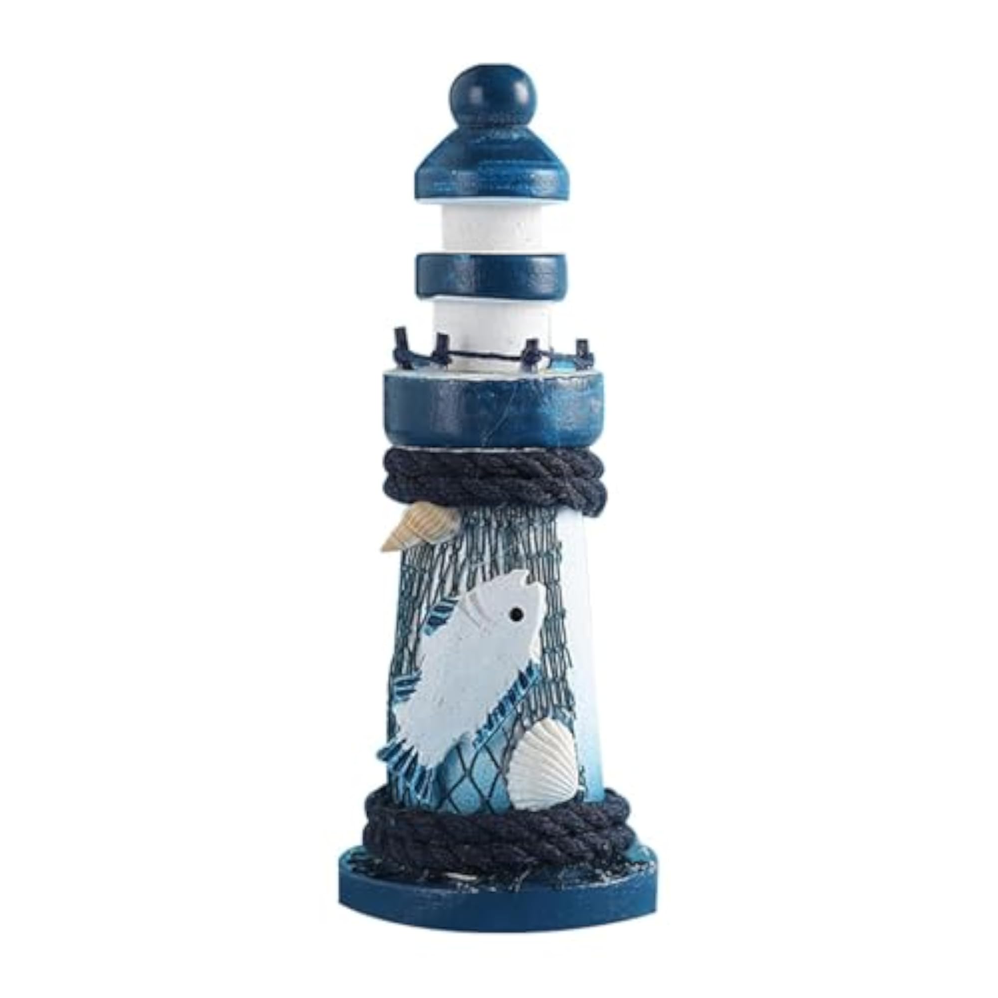 Wood Lighthouse Statue, Desktop Ornament for Home Decoration