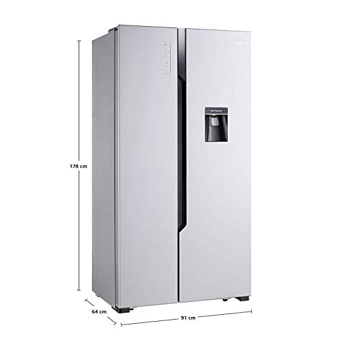 Image of (Renewed) AmazonBasics 564 L Frost-Free Side-By-Side Refrigerator (AB2019RF005 cr, Silver)