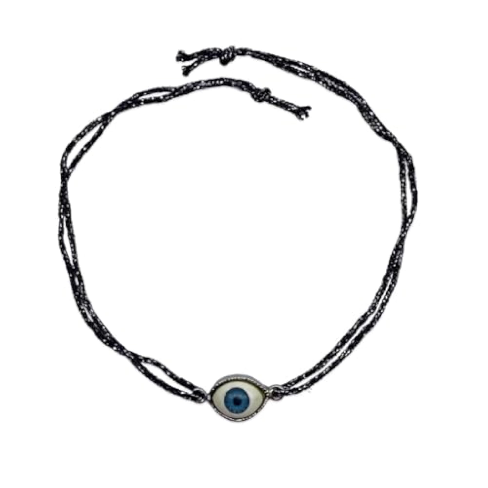 Set of 2 Gold Plated Oval Shape Evil Eye Charm Rakhi Lumba