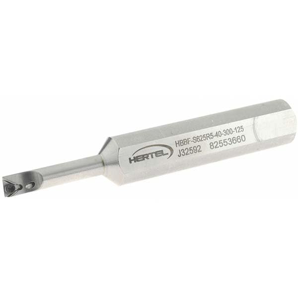 Hertel Indexable Boring Bar, 0.3" Min Bore, 1-1/4" Max Depth, Right Hand, 5/8" Shank Diameter, 4" OAL, Steel, Through Coolant, Uses TD Inserts