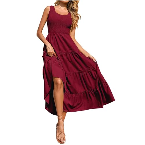 Robe d'été pour femme avec col en V idéale pour la plage