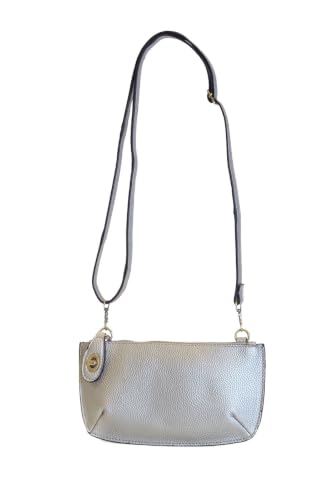 Image of Joy Susan Women's Fashion Purse Mini Crossbody Wristlet Clutch Hand Bag - Metallic Silver Polish