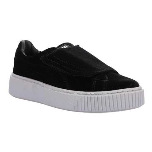 PUMA Puma Women's Basket Platform Strap Velvet Rope Wn Black Black-Icelandic Blue, 11 M US