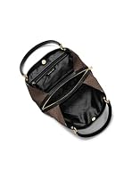 Michael Kors Kensington Large Shoulder Bag Tote Bag, Gold-Tone Hardware/MK Signature Coated Twill/Brown/Black — image 2