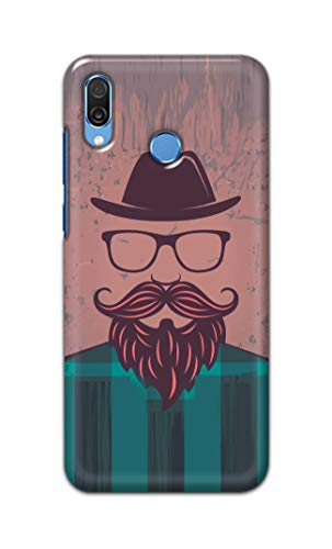 Image of PRINTFIDAA Man Icon with Beard Shirt Hipster Printed Designer Hard Case for Honor Play, COR-AL10, COR-L29, COR-L09 Back Cover -(e) RPM1001