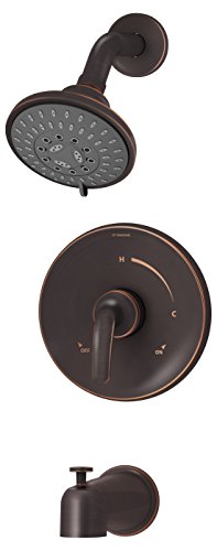 Symmons 5502-SBZ-TRM Elm 1-Handle 5-Spray Tub and Shower Faucet Trim, Seasoned Bronze