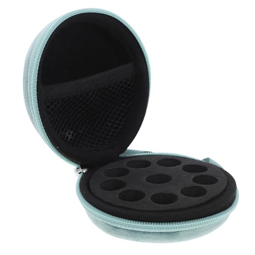 IWOWHERO Pochette pour Huiles Essentielles Multifonction 10 Compartiments 1-2 ML Petite Taille Vert Paquet De Transport Portable Voyage Rangement Sécurisé