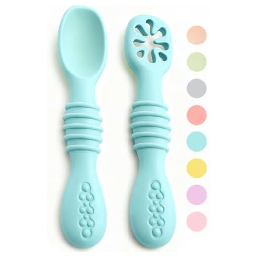 VegMai® PreCucharas Para Bebes. Cucharas BLW De Aprendizaje, Etapa 1, Etapa 2. Recomendada Por Nutricionistas Y Expertos Baby Led Weaning. Cubiertos De Silicona Antibacteriana Ergonómicos.