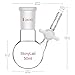Stonylab Reaction Flask - Borosilicate Glass Single-Neck Flask with 24/40 Joint and PTFE Stopcock Valve, Round Bottom, 50 ml