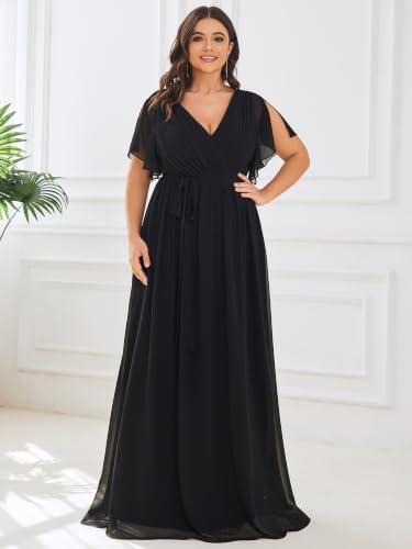 Image of Ever-Pretty Plus Women's Chiffon Maxi Plus Size Formal Bridesmaid Dresses