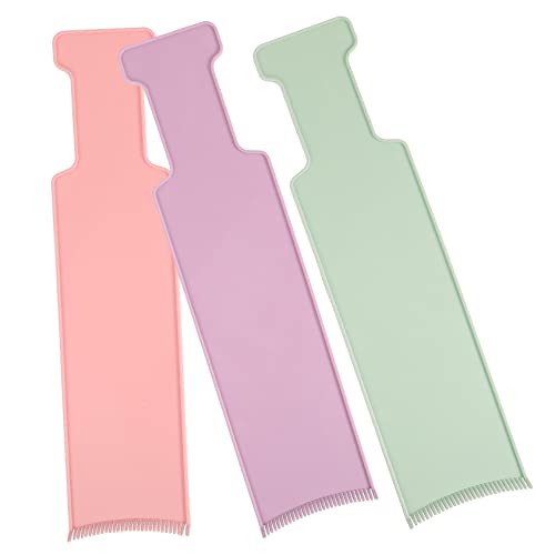 DEARMAMY 3pezzi Pettine Curvo per Mèches Strumento per Tinture e Colorazione Capelli Pettine per Separare i Capelli Palette Riutilizzabili per Salone e Uso Domestico