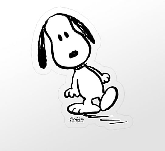 CafePress Peanuts Snoopy Small Die Cut Sticker, 3"x4" Clear