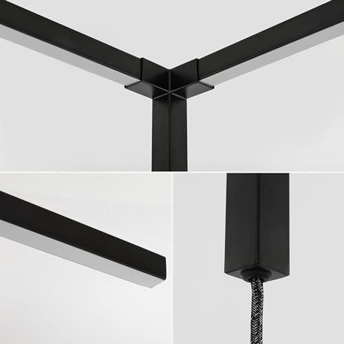 Image of JONATHAN Y 18.25 inch Black 2-Light Metal Integrated LED Sconce, Modern Minimalist Plug-in Wall Lamp for Ceiling Corner, App and Remote Control, Dimmable, ETL Listed JYL9552A