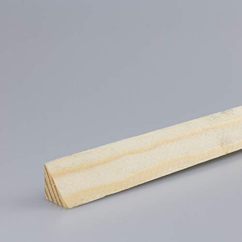 Preisvergleich Produktbild Dreikantleiste Bastelleiste Abdeckleiste Abschlussleiste aus unbehandeltem Kiefer-Massivholz 2100 x 14 x 14 mm