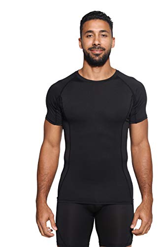image for Real Essentials 5 Pack: Mens Short Sleeve Compression Shirt Base Layer