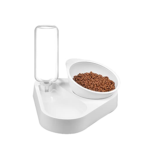 Automatic Cat Feeder Pet Cat Food Bowl Automatic Feeder Dog Food Bowl with Water Dispenser Double Bowl Drinking Kitten Dogs Feeding Dish Bowls Pet Feeder