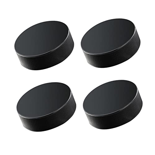 Yardwe High Hardness Black Ice Hockey Pucks 4 Pcs Standard Hockey Balls Sports Equipment for Practice and Game Professional Hockey Pucks