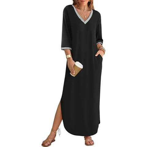 ZESICA Summer V Neck Maxi Dress Cover
