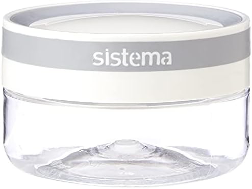 Sistema 51350ZS Tritan Ultra Collection Round Storage Container, 770 ml - White/Grey