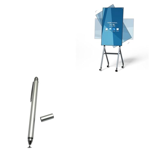 BoxWave Stylus Pen Compatible with TIBURN FLIP HUB (55 in) - DualTip Capacitive Stylus, Fiber Tip Disc Tip Capacitive Stylus Pen - Metallic Silver