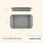 Farberware Nonstick Bakeware Baking Pan / Nonstick Cake Pan, Rectangle - 9 Inch x 13 Inch, Gray - Image 2