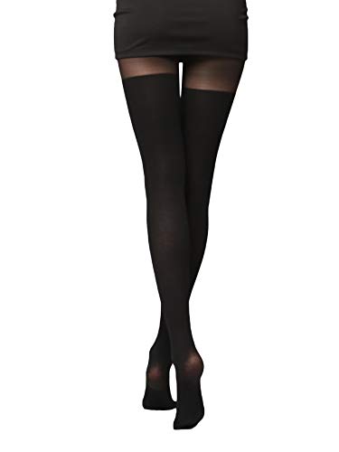 MakeMeChic Women's Sparkle High Waist Fishnet Tights one-size Black Mesh one-size