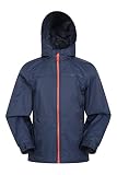 Mountain Warehouse Veste imperméable Torrent pour Enfant - Veste de Pluie à Coutures étanches - Poches zippées - Bretelles réglables - pour Voyages, Camping, randonnée Bleu Foncé 9-10 Ans