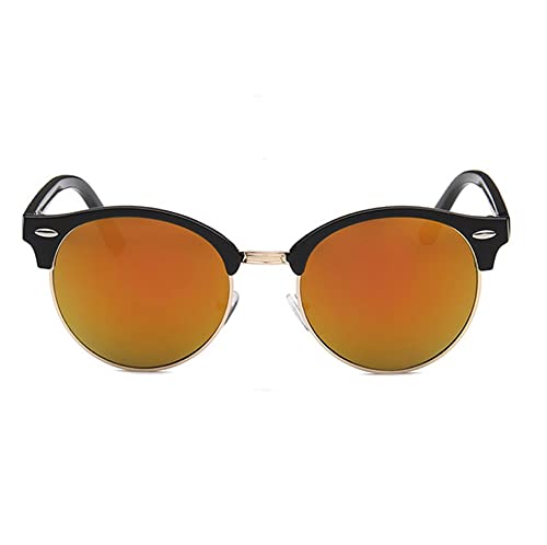 Image of AUGEN By Visions India Retro Vintage Round Abstract Unisex Sunglasses UV400 Protected Medium Size (Gold, 122)