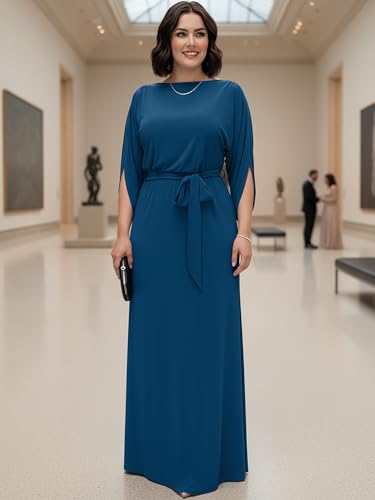 Image of KOH KOH Womens 2026 Flowy Formal Batwing Sleeve Evening Casual Gown