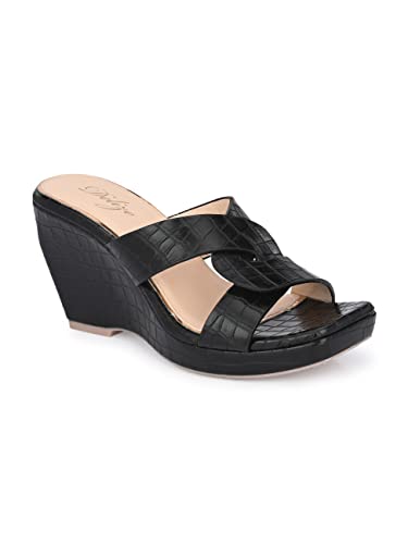 Image of Delize Light - vegan leather cross strap wedge heel sandals 2500