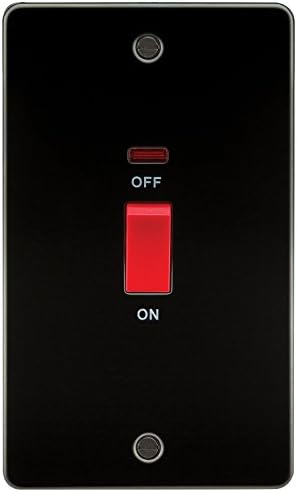 Knightsbridge FP8900BB Brushed Brass FPAV8900BB Flat Plate 115V/230V Dual Voltage Shaver Socket Black Insert, 230 V